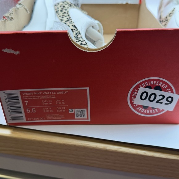 Nike Waffle Debut Women's Sneakers Size US 7, White/Leopard Print New Phanton - Picture 10 of 11